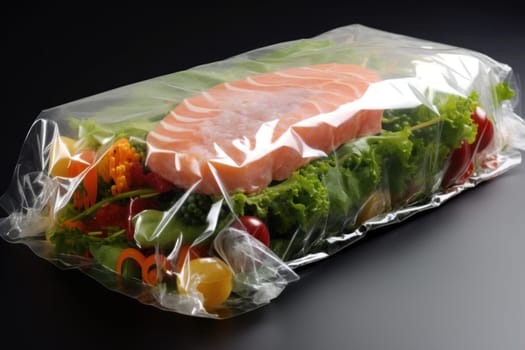 Protective Plastic wrap food. Film stretch. Generate Ai