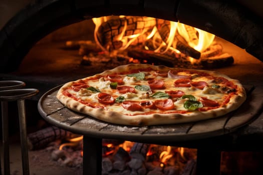 Pizza oven food. Cuisine cooking. Generate Ai
