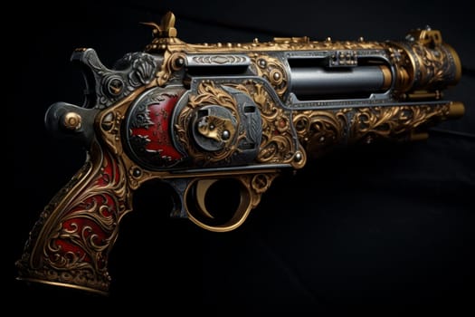 Detailed Pirate gun closeup. Military model. Generate Ai