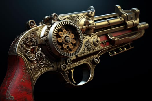 Rusty Pirate gun closeup. Military model. Generate Ai
