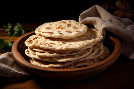 Pita bread. Food bakery pastry. Generate Ai