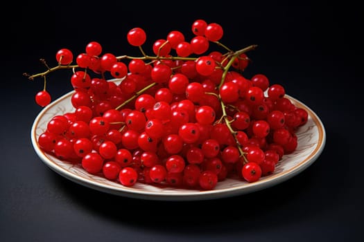 Bountiful Plate ripe rowan berries. Many raw bright group seasonal. Generate Ai