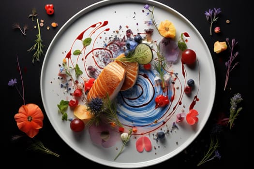 Hygienic Plate food. Meal dish dinner food tasty. Generate Ai