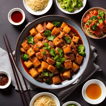 chinese lifestyle with food and persons