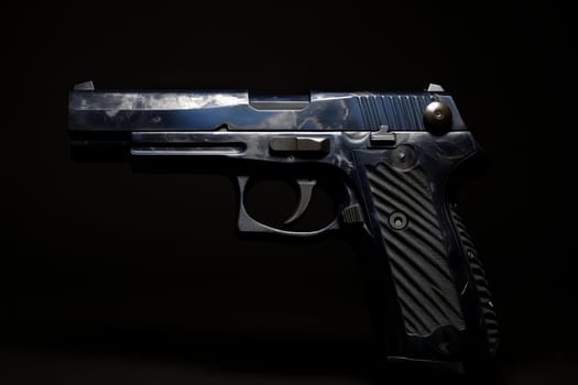Police hands gun. Arm officer fire. Generate Ai