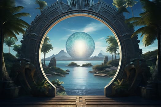 Radiant Portal to paradise door. Freedom door. Generate Ai