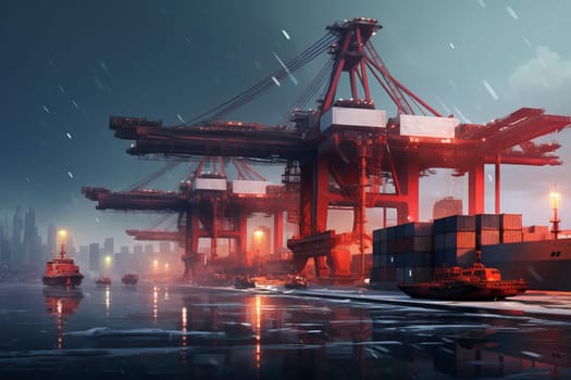 Grain deal port. Cargo food. Generate Ai