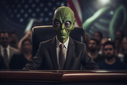 Persuasive Politician alien. Monster scary fiction. Generate Ai