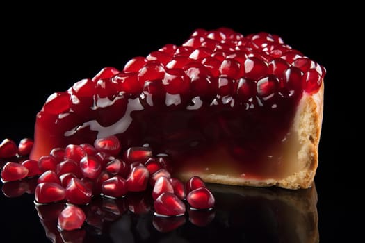Crisp Pomegranate slice. Organic dessert fruit. Generate Ai