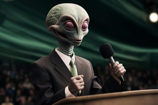 Extraterrestrial Politician alien. Monster scary fiction. Generate Ai