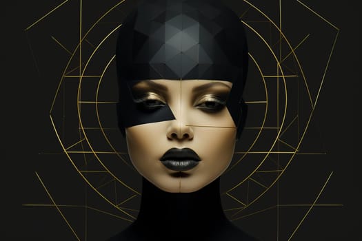 Warm Portrait black woman. Female style. Generate Ai