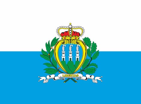 Flag of San Marino. San Marino flag on fabric surface. Fabric Texture. National San Marino symbol. national flag. European country. European microstates. European country. illustration