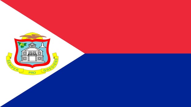 flag of Sint Maarten. the national flag of the Dutch part of Saint Martin island. National symbol of Sint Maarten. northeast Caribbean