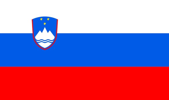Flag of Slovenia. Slovenian flag. National Slovenian symbol. Slovenian national flag. European country. National symbol of Slovenia