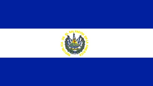 Flag of El Salvador. Salvadoran flag. National symbol. Republic of El Salvador. Salvador national flag. illustration