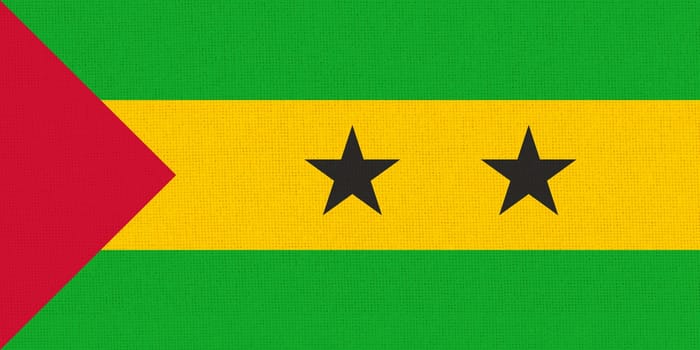 Flag of Saint Thomas and Prince. Saint Thomas and Prince flag. National symbol. Democratic Republic of Sao Tome and Principe. Island country. illustration