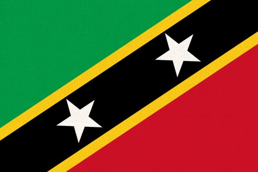 Flag of Saint Kitts and Nevis. Federation of Saint Christopher and Nevis flag. National symbol. Caribbean country. Island country. 3 D illustration