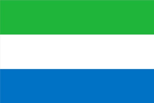 Flag of Sierra Leone. Sierra Leone flag on fabric surface. Fabric texture. National symbol of Sierra Leone on patterned background. Republic of Sierra Leone. African country. illustration