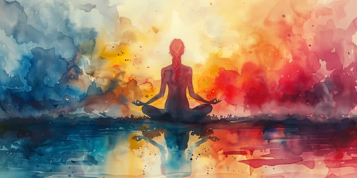 Yoga workout in the morning, body consciousness and balance, vital fitness and meditation, exercise pose, healthy lifestyle