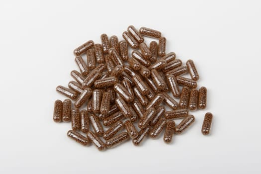 Brown Pills isolated on bright background