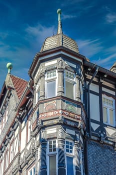 Historic House Gable in UNESCO cultural heritage city Goslar in Germany.