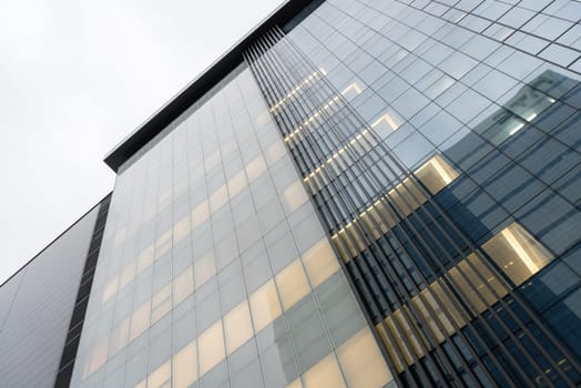 Office building architecture facade from below