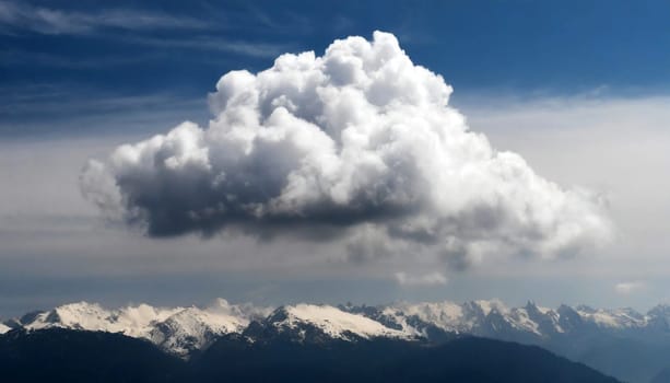 A big fluffy cloud high in the sky