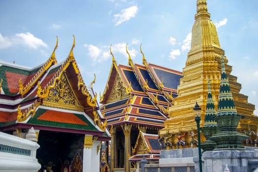 Bangkok, Thailand - August 24, 2018: Temple complexes in Thailand. Buddhist temples in Bangkok