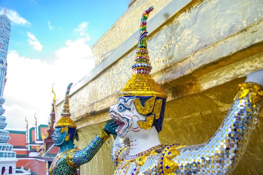 Bangkok, Thailand - August 24, 2018: Temple complexes in Thailand. Buddhist temples in Bangkok