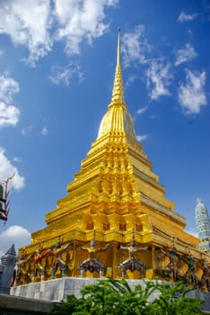 Bangkok, Thailand - August 24, 2018: Temple complexes in Thailand. Buddhist temples in Bangkok