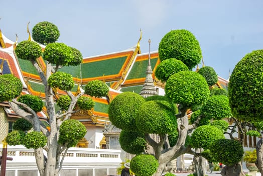 Bangkok, Thailand - August 24, 2018: Temple complexes in Thailand. Buddhist temples in Bangkok