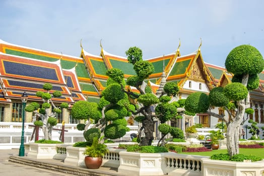 Bangkok, Thailand - August 24, 2018: Temple complexes in Thailand. Buddhist temples in Bangkok