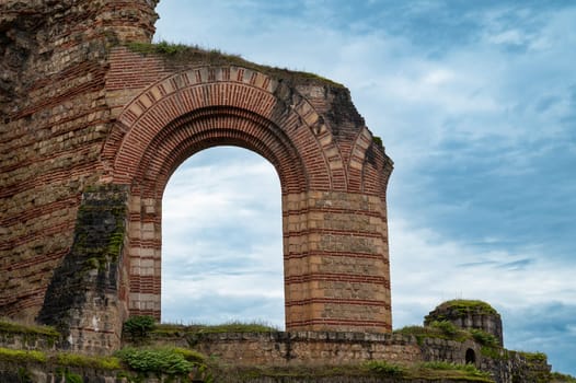 Imperial Baths in the roman city of Trier, ancient ruin Kaiserthermen, Moselle valley, Rhineland palatinate in Germany, UNESCO World Heritage