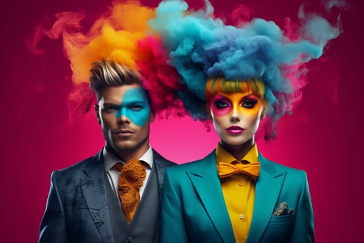 Subtle Men couple colors. Cute cover fun. Generate Ai
