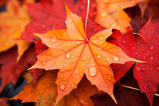 Cascading Maple leaves autumn. Nature tree. Generate Ai