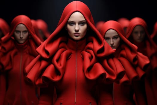 Trend-setting Female model on fashion industry week. Elegant woman at designer fashion event. Generate ai