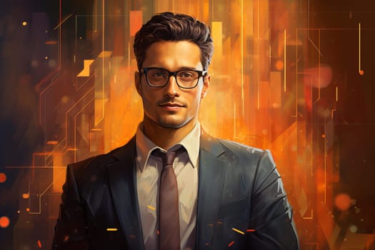 Professional Portrait businessman analyst photo portrait. Executive financial career. Generate Ai