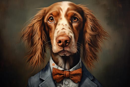 Clever dog animal. Education funny. Generate Ai
