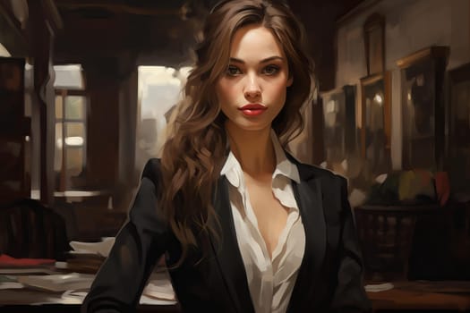 Business woman lady. Smile face. Generate Ai