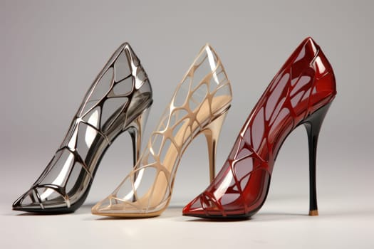 Glamorous Woman stiletto heels. Happy girl. Generate Ai
