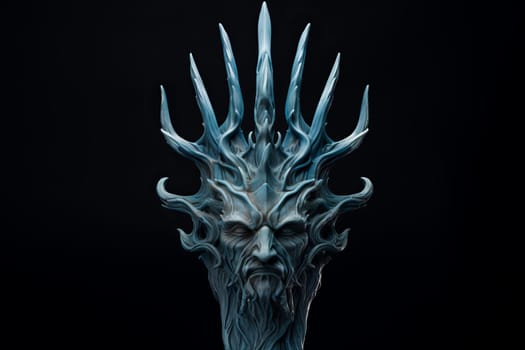 Mystical Poseidon trident. Old stone ocean. Generate Ai