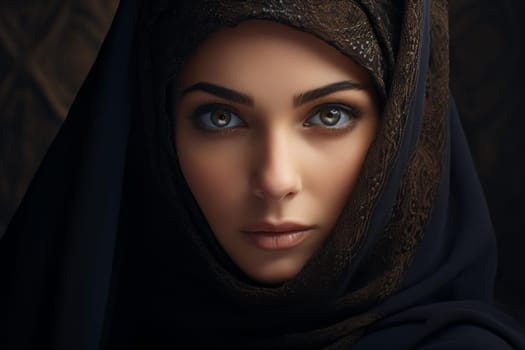 Resilient Muslim woman portrait. Fashion east. Generate Ai