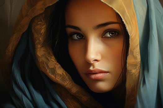 Muslim woman portrait. Fashion east. Generate Ai
