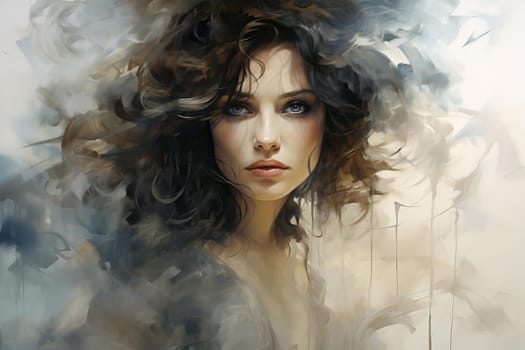 Captivating Woman raven portrait. Costume female. Generate Ai