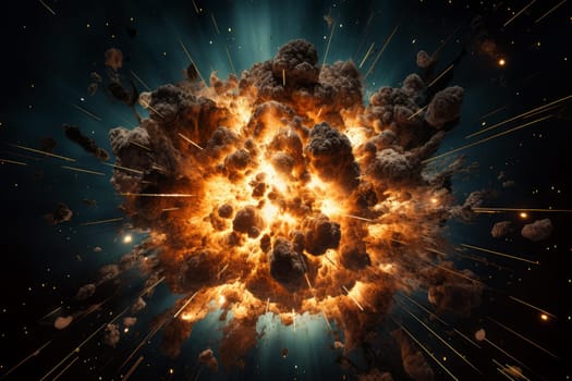 Bright Power bomb sparking. Smoke energy flame. Generate Ai