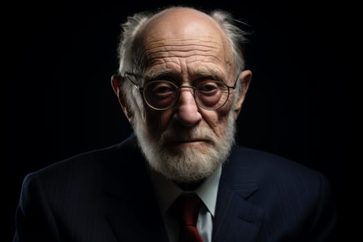 Old psychoanalyst outdoor. Health man. Generate Ai