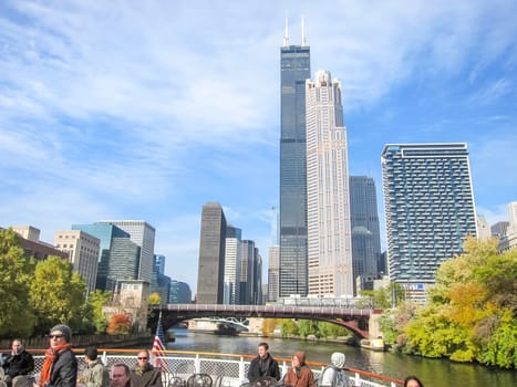 Chicago, USA - June 21, 2017: Willis Tower. Chicago is the city of skyscrapers. Chicago streets, buildings and attractions of the city of Chicago.
