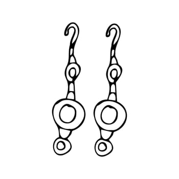 Hand drawn diamond beautiful earrings doodle vector illustration. Can used for beauty banner for jewellery business.