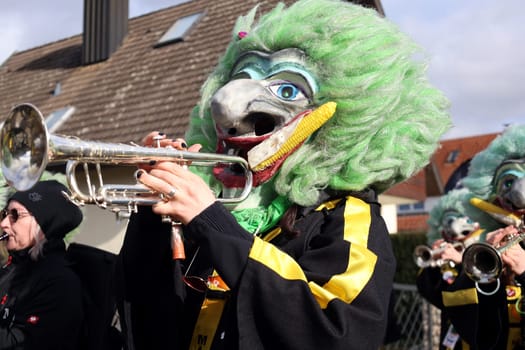 Theme picture - Carnival Carnival  The fools are on the loose at the Alemannic-Swabian Carnival. Like here in Hartheim am Rhein,the jesters parade through the streets,here the Guggemusik Maiskolbefetzer Eschbach
