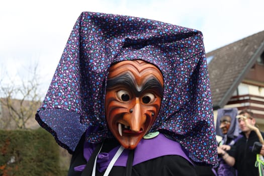 Theme picture - Carnival Carnival  The fools are on the loose at the Alemannic-Swabian Carnival. Like here in Hartheim on the Rhine,the jesters parade through the streets,here the Kirchhofen castle moat witches